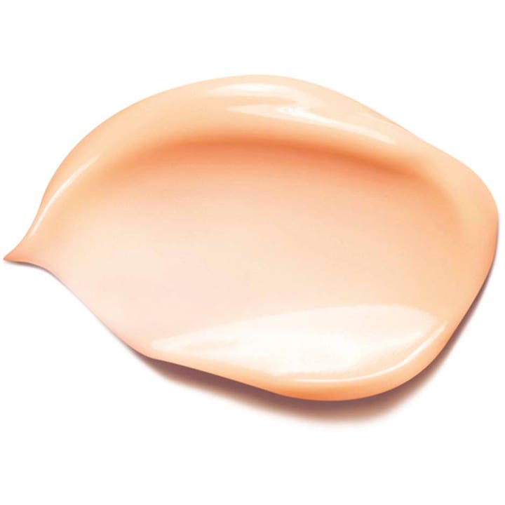 Clarins Beauty Flash Balm 50 ml lysterkräm visar en mjuk persikofärgad och krämig textur som ger glow.