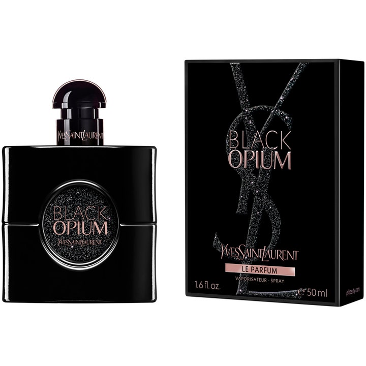 Yves Saint Laurent Black Opium Le Parfum 50 ml intensiv vaniljparfym i glansig svart flaska med glittrigt centrum och box