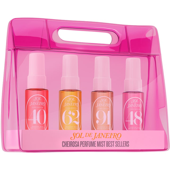 Sol de Janeiro Ipanema Sunset Cheirosa Perfume Mist Kit 4x30 ml perfume set som ger väldoft i en rosa genomskinlig väska