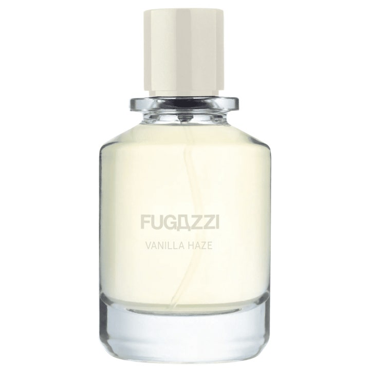 Fugazzi Vanilla Haze 100 ml edp parfym i genomskinlig glasflaska med krämvit kork och ljus vätska