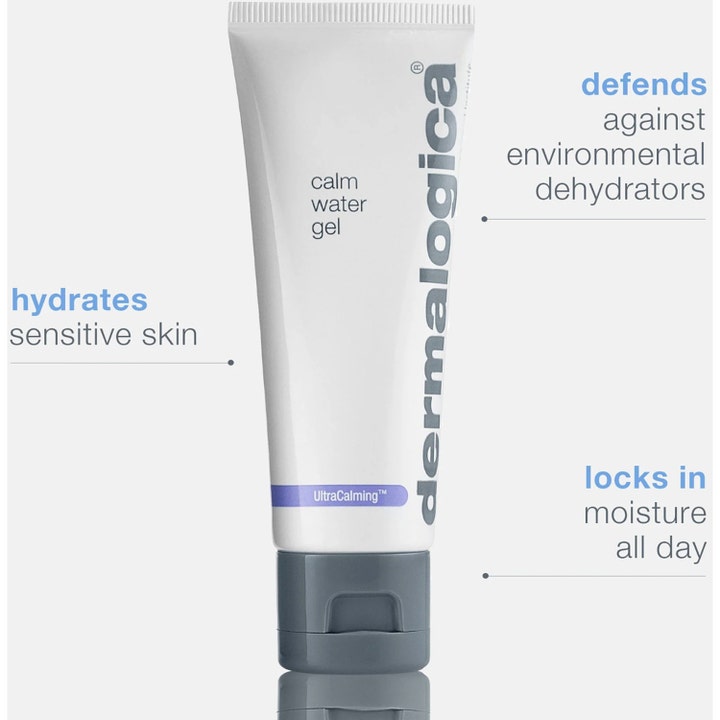 Dermalogica UltraCalming Calm Water Gel 50 ml lugnande gel för irriterad hud i vit tub som återfuktar känslig hud