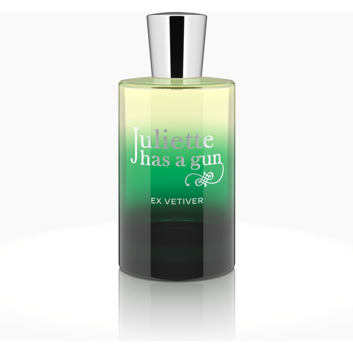 Juliette has a gun Ex Vetiver 100 ml fräsch unisexparfym i glasflaska med grön färgövergång och silverkork