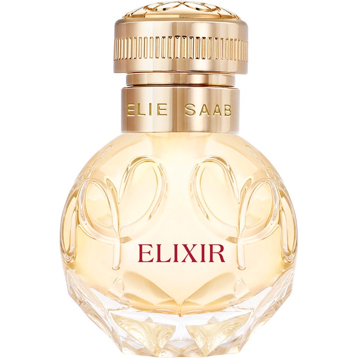 Elie Saab Elixir Eau de Parfum 30 ml blommig parfym dam i rund glasflaska med guldlock och bärnstensfärgad vätska