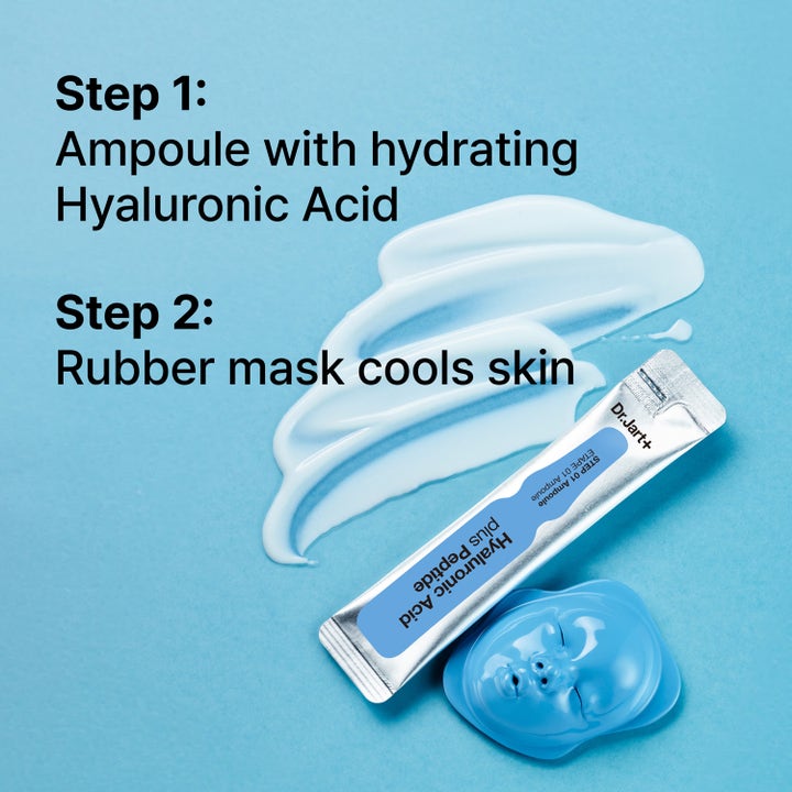Dr.Jart+ Cryo Rubber Moisture Mask 36 g återfuktande ansiktsmask med hyaluronsyra ampull och svalkande blå gummimask