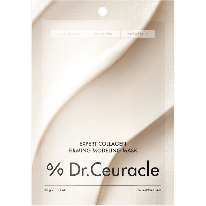 Dr. Ceuracle Expert Collagen Firming Modeling Mask 30 g uppstramande ansiktsmask i beige påse med vågig kräm
