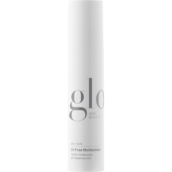 Glo Skin Beauty Oil Free Moisturizer oljefri ansiktskräm mattifierande för fet hy i en vit stilren pumpflaska