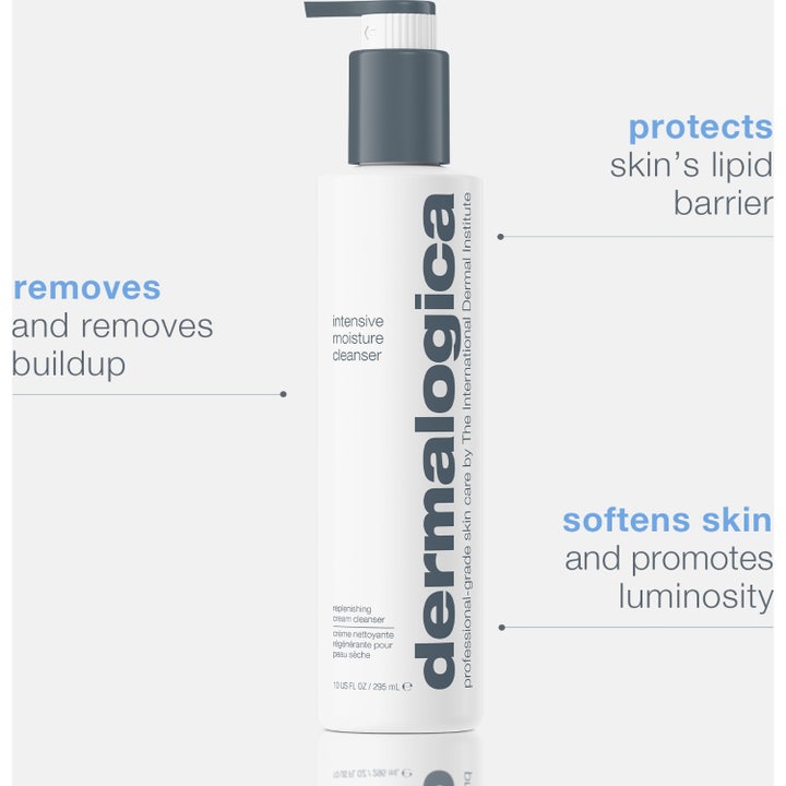 Dermalogica Intensive Moisture Cleanser 150 ml daglig rengöringskräm i vit pumpflaska som bevarar fukt och ger lyster