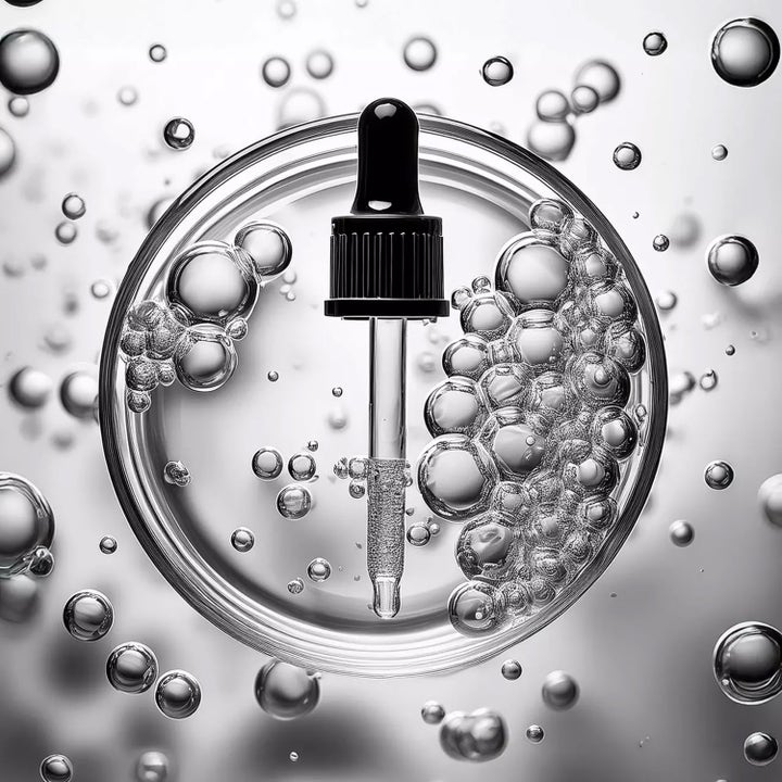 Bioline Jatò Exopeptide Booster Serum 30 ml ger lyster med en pipett omgiven av klara bubblor i glas.