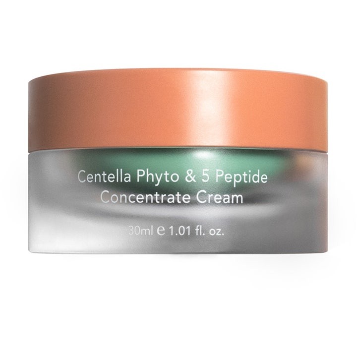 haruharu wonder Centella Phyto & 5 Peptide Concentrate Cream 30 ml lugnande ansiktskräm i frostat glas med persikolock