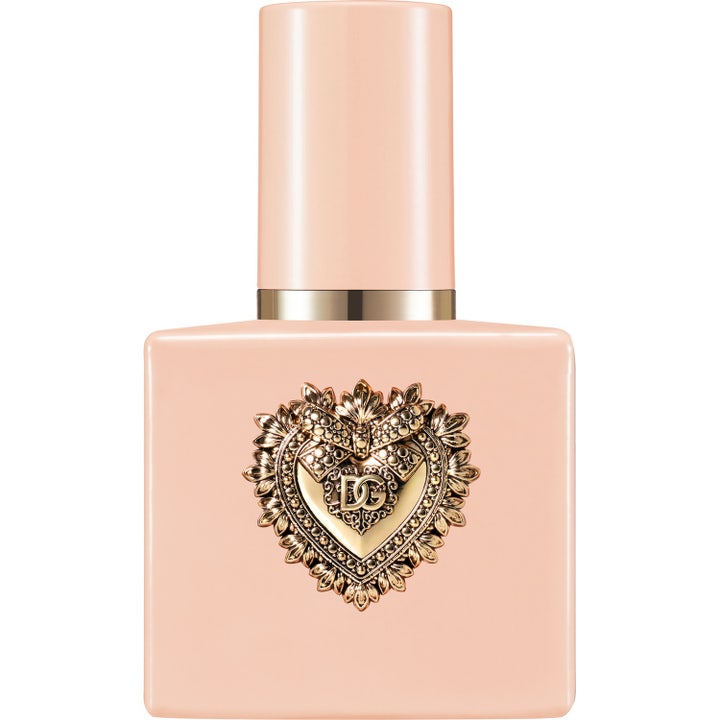 Dolce & Gabbana My Devotion Intense Eau de Parfum 30 ml parfym i en persikofärgad flaska med ett stort guldhjärta