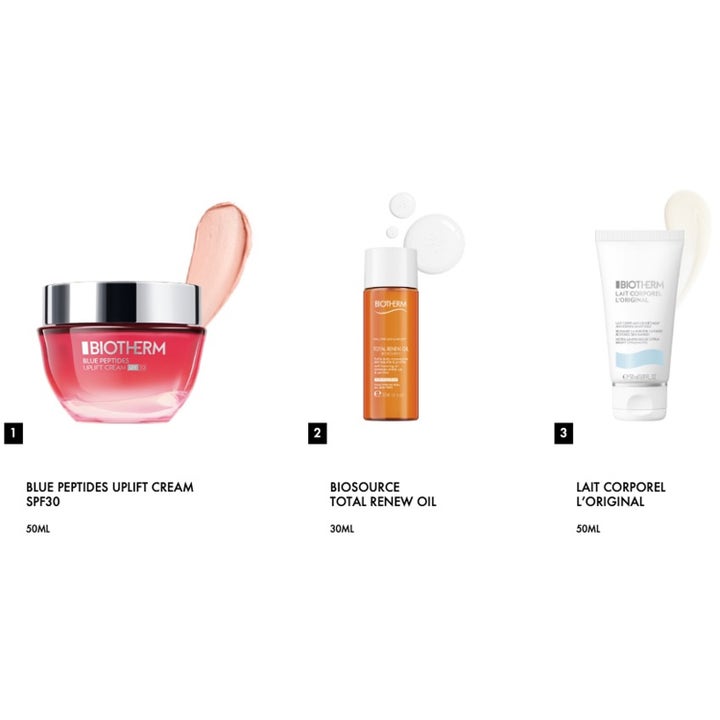 Biotherm Blue Peptides Uplift Cream SPF30 Holiday Set hudvårdskit med fasthetsgivande kräm olja och body lotion