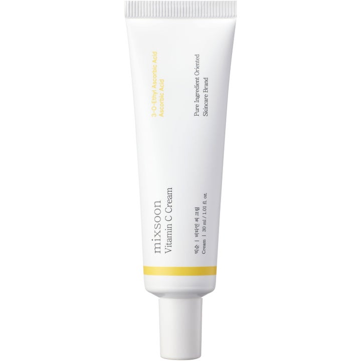 Mixsoon Vitamin C Cream 30 ml lystergivande ansiktskräm i vit plasttub med gul detalj och vitt skruvlock.