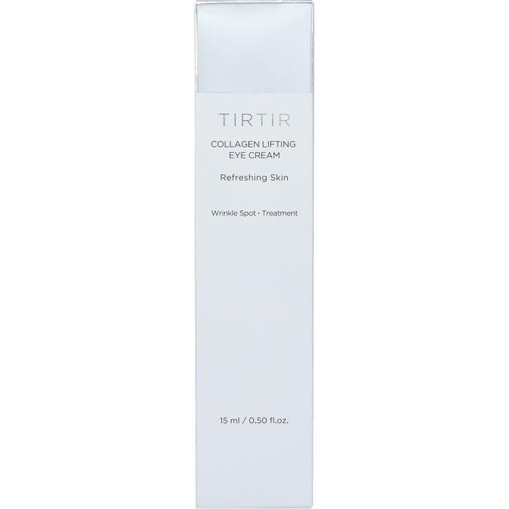 TIRTIR Collagen Lifting Eye Cream 15 ml anti-rynk återfuktande ögonkräm i vit ytterförpackning med silvertopp