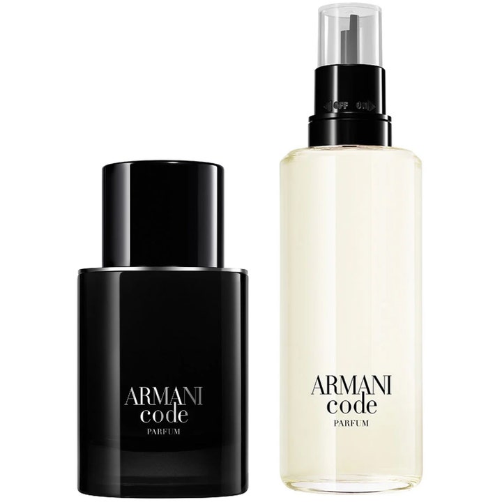 Armani Armani Code Parfum 200 ml armani code refill parfym herr med svart glasflaska och genomskinlig refill