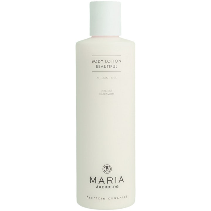 Maria Åkerberg Body Lotion Beautiful mjukgörande kroppslotion i vit flaska som ger huden näring och frisk doft.