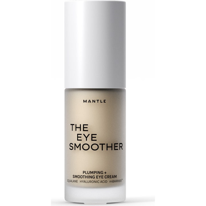 Mantle The Eye Smoother 15 ml plumpande återfuktande ögonkräm i frostad glasflaska med vitt lock