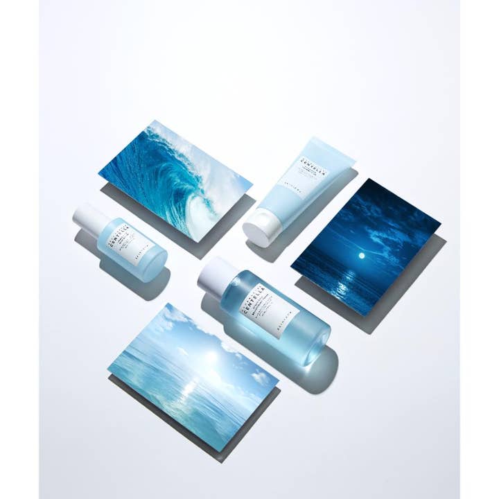 SKIN1004 Madagascar Centella Hyalu-Cica Sleeping Pack 100 ml fuktgivande ansiktsmask bland havsinspirerade bilder