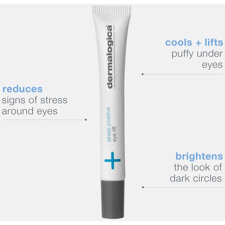 Dermalogica Stress Positive Eye Lift 25 ml anti-stress ögonkräm mot rynkor i vit tub dämpar svullnad och mörka ringar