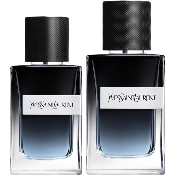 Yves Saint Laurent Y EdP 100 ml maskulin parfym i två glasflaskor med blå gradient och svarta lock