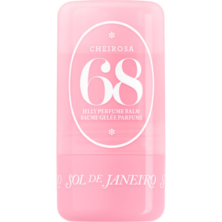 Sol de Janeiro Cheirosa 68 Jelly Perfume Balm 4 g parfymstick i en ljusrosa hylsa med vit text för huden