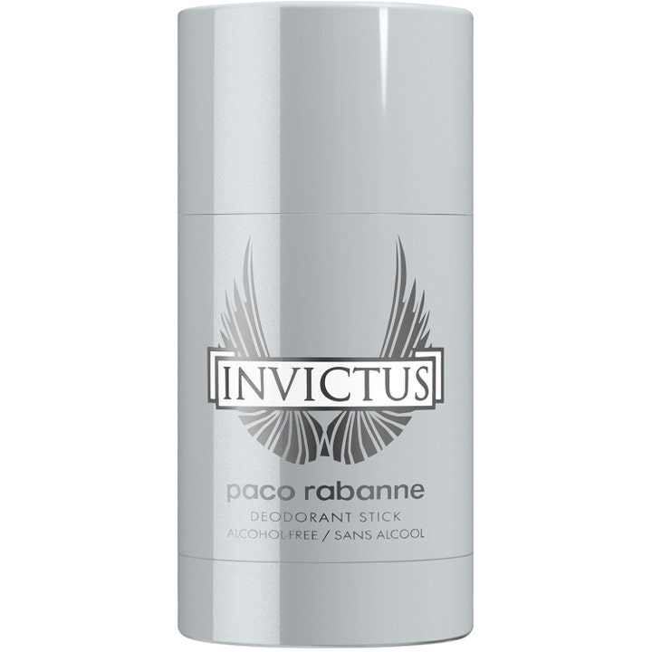 Paco Rabanne Invictus deodorant stick alkoholfri deodorant för män i en stilren grå hylsa med ikonisk vinglogotyp