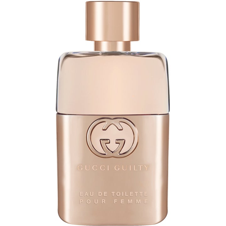 Gucci Guilty Pour Femme Eau de Toilette 30 ml blommig parfym dam i roséguldfärgad flaska med glasdetaljer