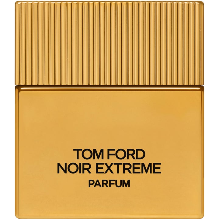 Tom Ford Noir Extreme Parfum 50 ml intensiv herrparfym i guldglänsande rektangulär flaska med räfflat guldlock