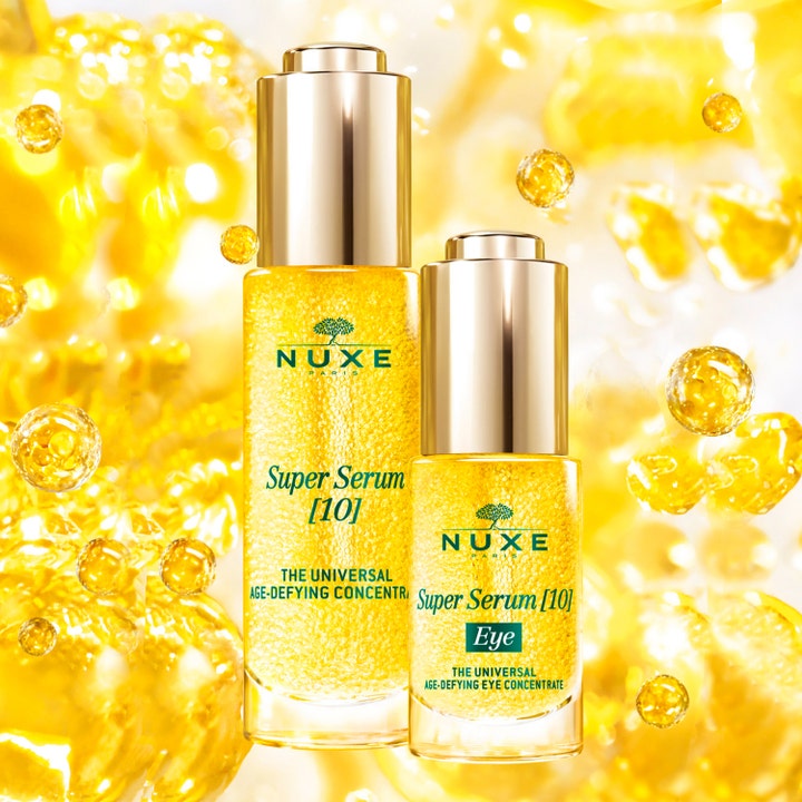 Nuxe Super Serum [10] Eye 15 ml anti-rynk ögonserum i glasflaska med guldpipett och guldiga mikropärlor