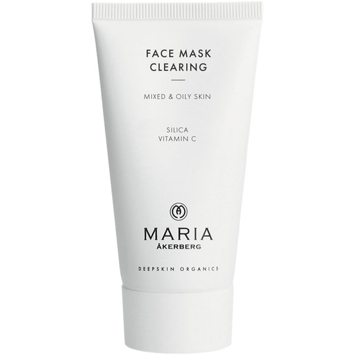 Maria Åkerberg Face Mask Clearing djuprengöring ansikte med kisel och vitamin C i en vit stilren plasttub
