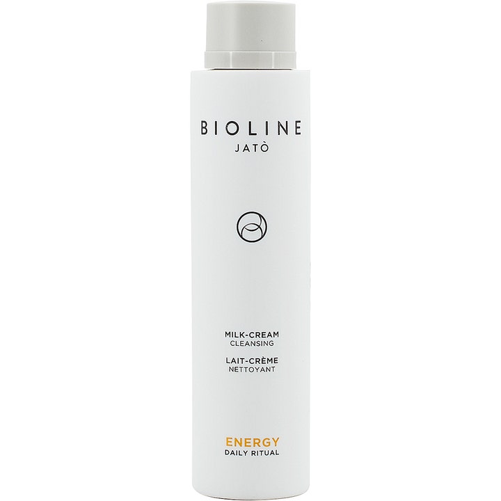 Bioline Jatò Energy Milk-Cream Cleansing 200 ml rengöringsmjölk som ger ny energi i vit flaska med grått lock