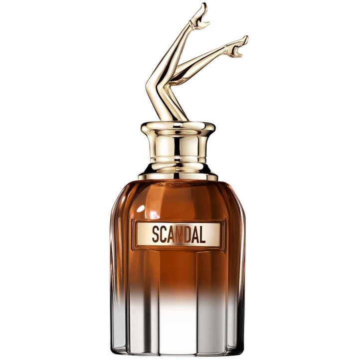 Jean Paul Gaultier Scandal Elixir Parfum 50 ml damparfym i glasflaska med guldlock format som ben