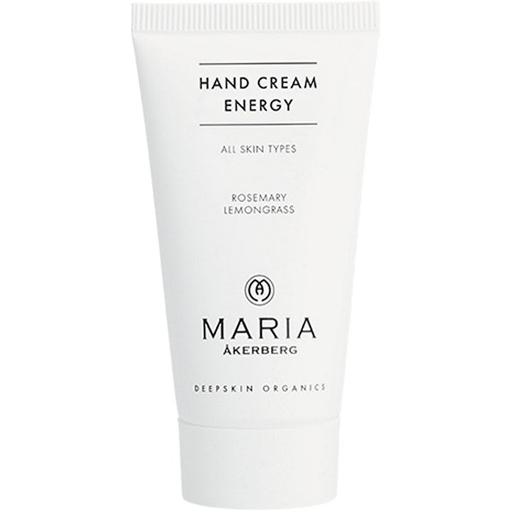 Maria Åkerberg Hand Cream Energy energigivande handkräm i vit tub med rosmarin och citrongräs för mjuk hud.