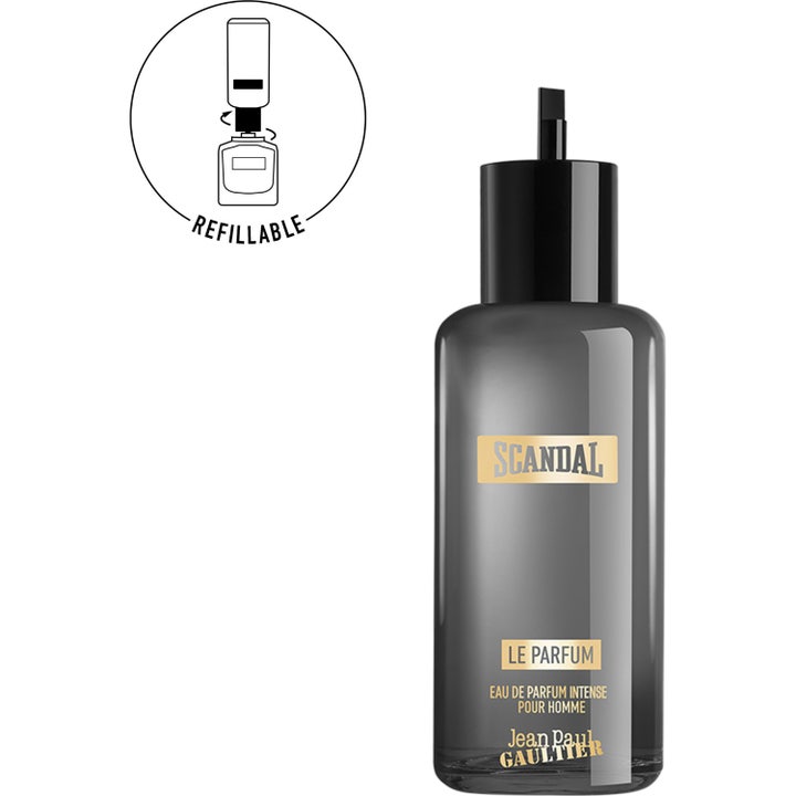 Jean Paul Gaultier Scandal herr Le Parfum EdP 200 ml Jean Paul Gaultier Scandal refill i rökfärgad flaska med guldtext