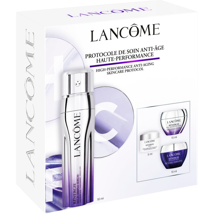 Lancôme Rénergie H.C.F. Triple Serum Face Routine Set 1 st anti-age kit med serum och krämer i vit och lila design
