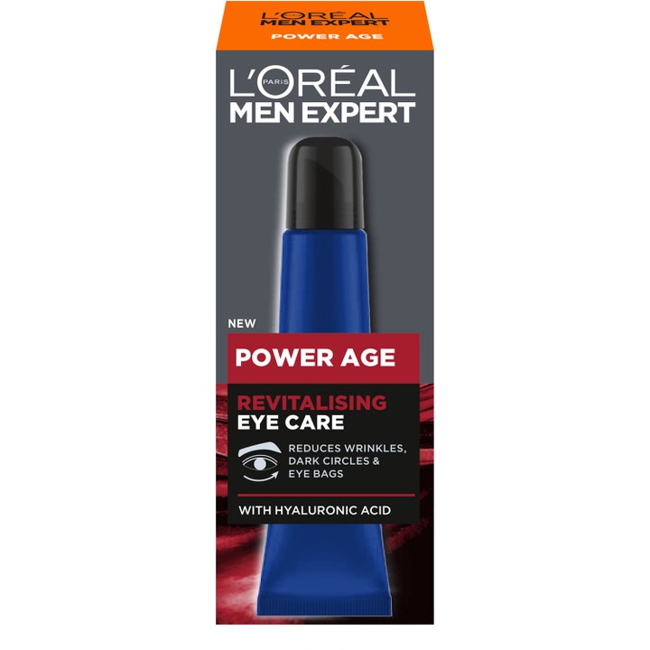 L'Oréal Paris Men Expert Power Age 15 ml anti-age ögonkräm män i blå tub som motverkar rynkor och mörka ringar.