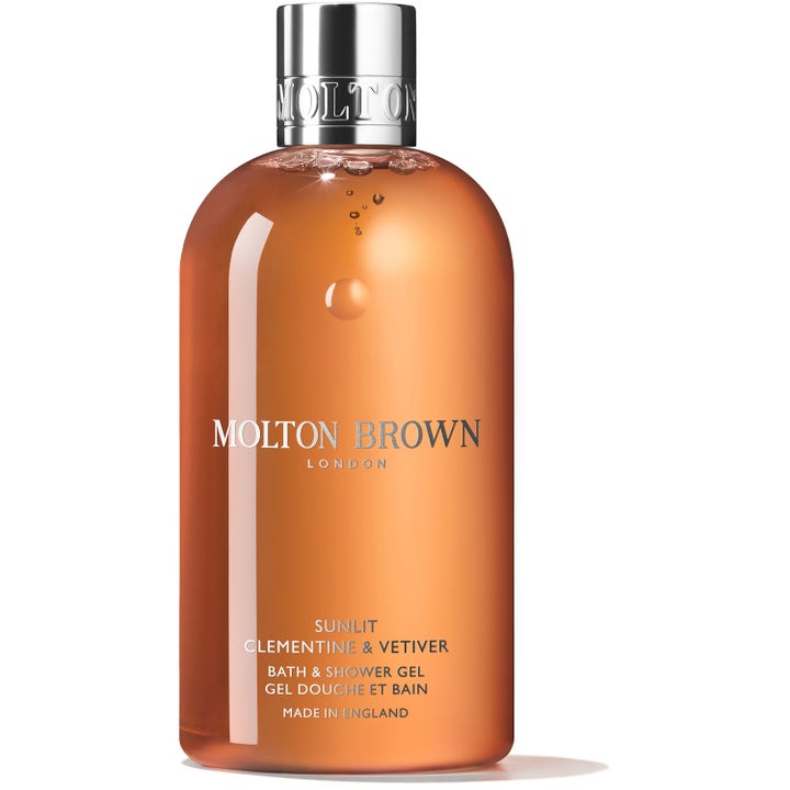 Molton Brown Sunlit Clementine and Vetiver Shower Gel 300 ml duschtvål citrus bärnstensfärgad gel med silverkork