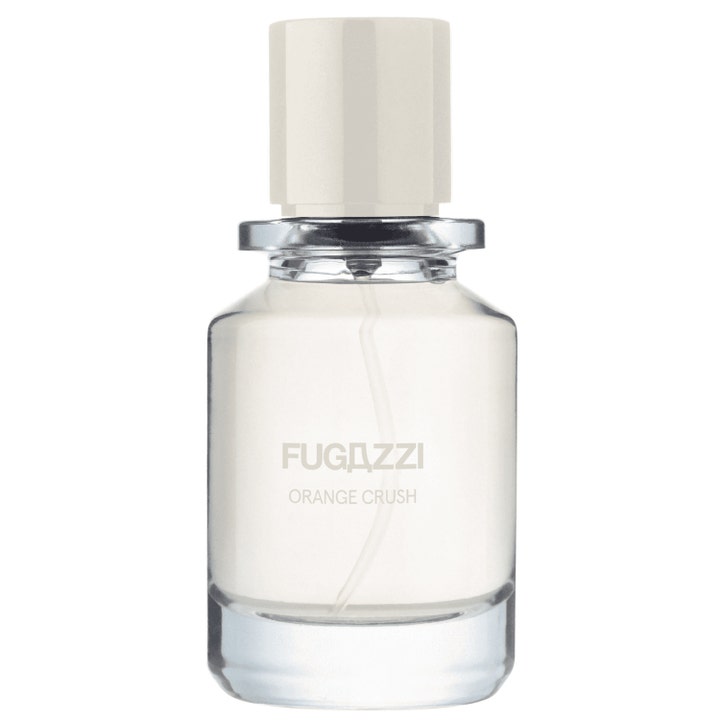 Fugazzi Orange Crush 50 ml parfym med apelsindoft i en genomskinlig glasflaska med vitt lock