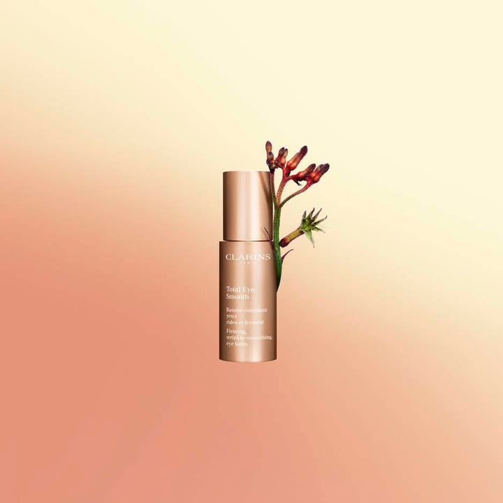 Clarins Total Eye Smooth 15 ml anti-age ögonkräm för slät hud i roseguldfärgad pumpflaska med blomma