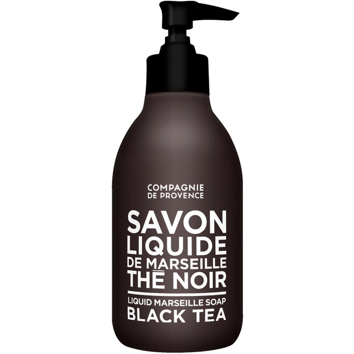 Compagnie de Provence Savon Liquide Black Tea 500 ml exklusiv flytande handtvål i brun flaska med svart pump.