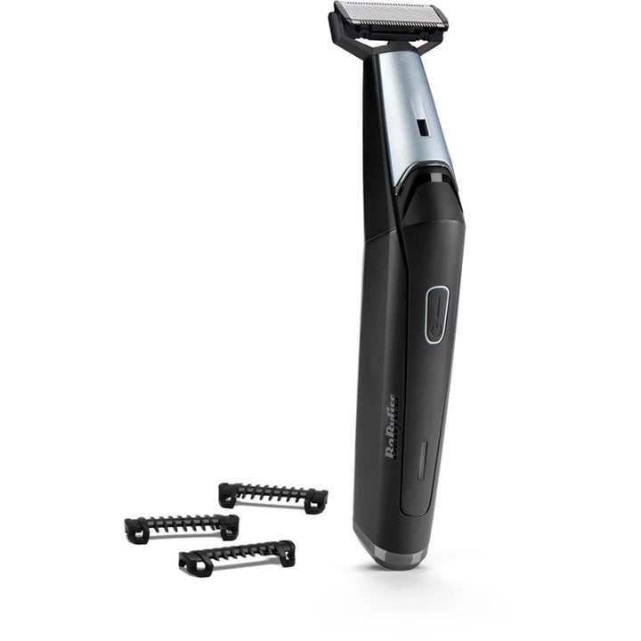 BaByliss Tripple S Beard Trimmer 1 st skäggklippare i svart och silver med tre medföljande distanskammar.