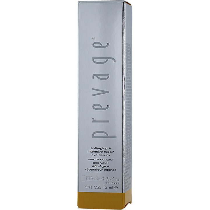 Elizabeth Arden Prevage Anti-Aging 15 ml reparerande ögonserum i en lyxig silverfärgad ytterförpackning med guld