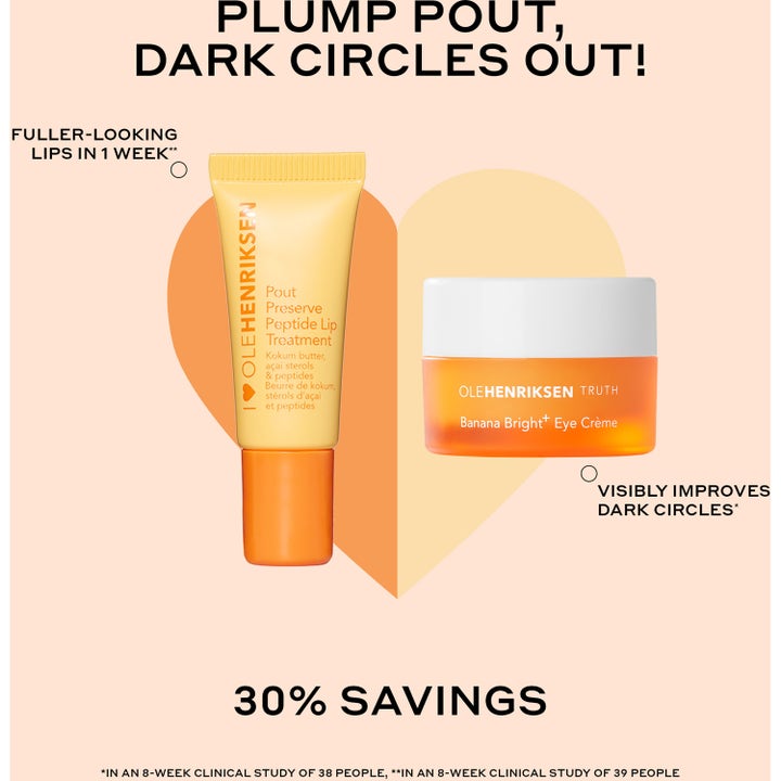 Ole Henriksen Clinical Quick Fix Mini Set 14 ml minskar mörka ringar med ögonkräm i burk och läppbalsam i tub.