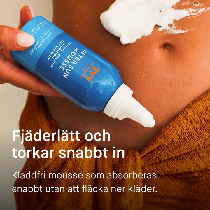 EVY Technology After Sun Mousse 150 ml återfuktande after sun ger 12h long-lasting rehydration i solljus.