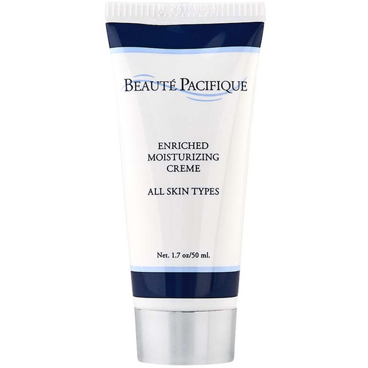 Beauté Pacifique Enriched Moisturizing Creme 50 ml återfuktande ansiktskräm alla hudtyper i vit tub med silverkork.