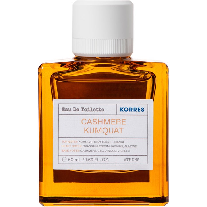Korres Cashmere Kumquat 50 ml fruktig apelsin parfym dam i bärnstensfärgad glasflaska med vitt lock