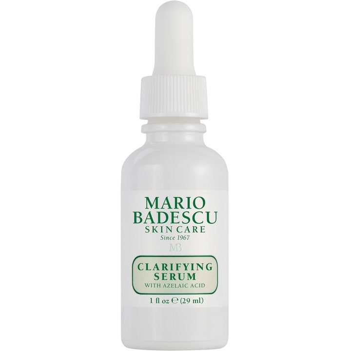 Mario Badescu Clarifying Serum 29 ml azelainsyra serum som ger klarare hy i vit glasflaska med vit pipettkork.