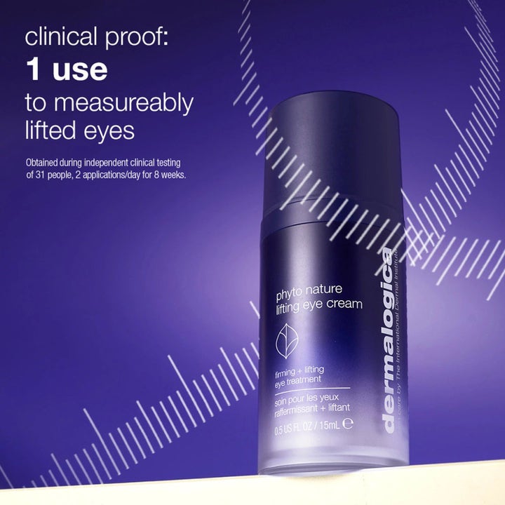 Dermalogica Phyto Nature Lifting Eye Cream 15ml lyftande ögonkräm i lila flaska mot mörka ringar