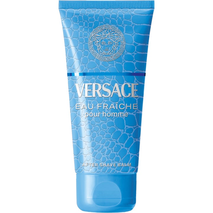 Versace Eau Fraiche After Shave Balm 75 ml lugnande rakbalsam i ljusblå tub med mönster
