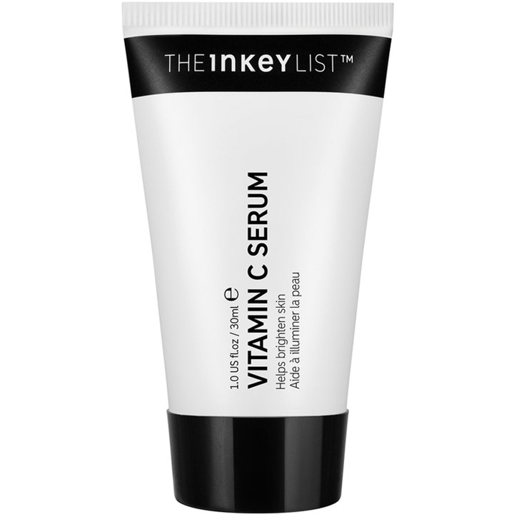 The Inkey List Vitamin C Serum 30ml lystergivande antioxidant ansiktsserum i en vit tub med svart skruvlock.
