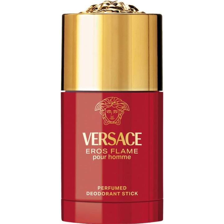 Versace Eros Flame 75 ml deostick lyxvarumärke för kroppsvård män i röd hylsa med guldfärgat lock